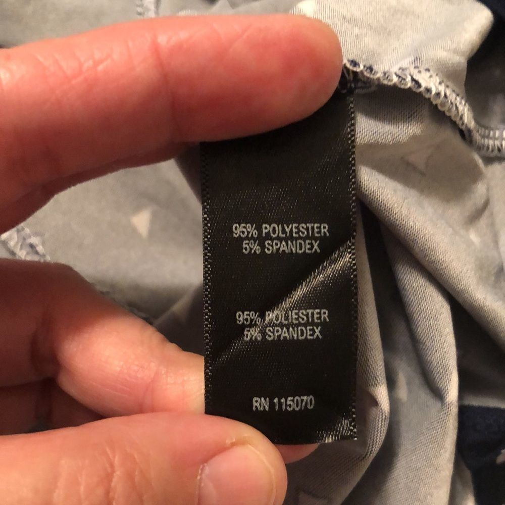 Nina Leonard S Jersey Crew Neck Quarter Sleeve Midi Dress Navy White Lilac Print - Picture 8 of 16